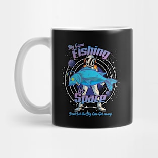 Funny Big Game Fishing in Space Design Mug